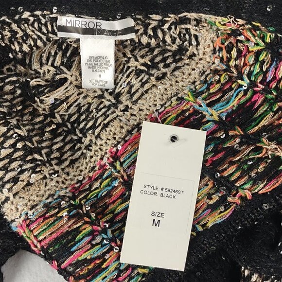 Mirror Image Womens Flower Pattern Open Front Cardigan Size M (NWT) - Picture 12 of 12